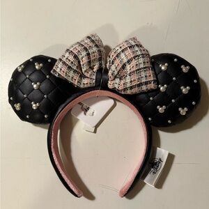 Disney Parks Tweed & Pearl Minnie Mouse Ears Headband 2021